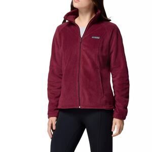 Columbia Women Benton Springs Full Zip Fleece Jacket Size US XS Marionberry Red